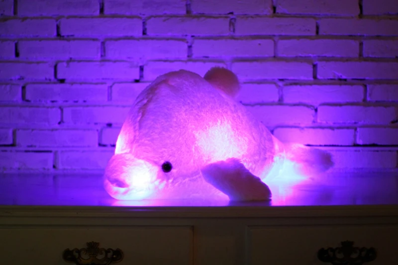1 шт. 45 см светящиеся плюшевые куклы Дельфин Kawaii светильник Подушка с дизайном «Дельфин» Мягкие игрушки Красочные Дельфин плюшевый Ночной светильник игрушка