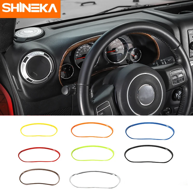 

SHINEKA ABS Автомобильный интерьер приборной панели украшения кольцо отделка наклейки для Jeep Wrangler 2011-2016 автомобильный Стайлинг