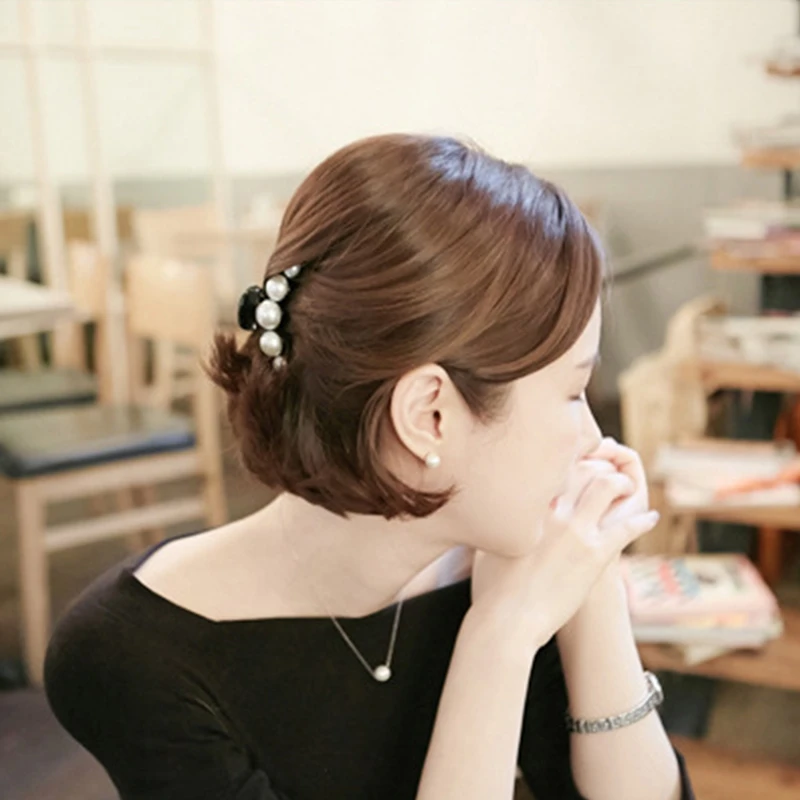 Fashion Baby Girls Hair Crab Claws Pearl Lady Headwear Accessories Hairpins Plastic Elastic Barrette Clips | Детская одежда и
