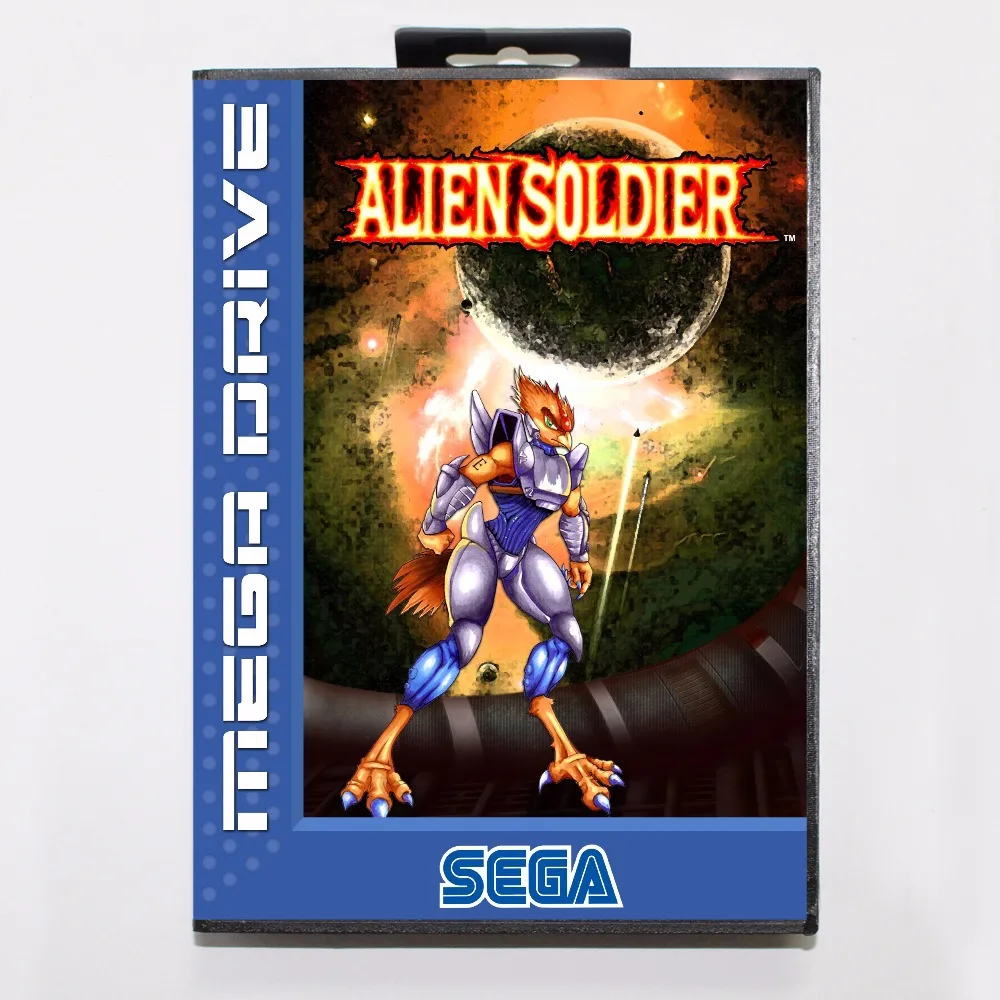 Чужой солдат 16 бит MD карточная игра с коробку для Sega игры Mega Drive Genesis|alien soldier|16 bitmd