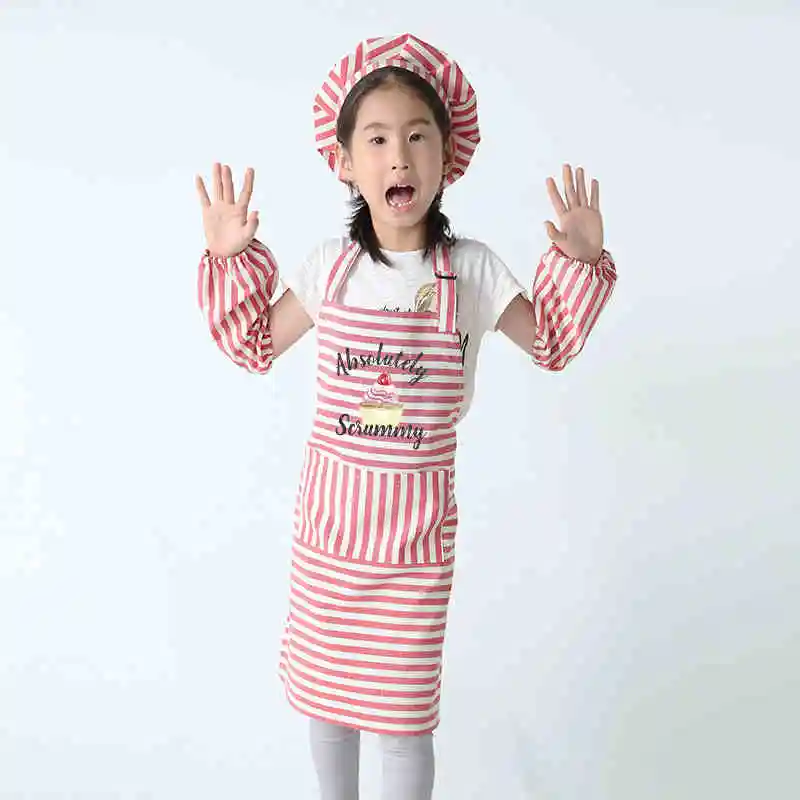 

Children's Museum nursery clothes handmade painting cooking kitchen apron sleeveless baking class customize logo print