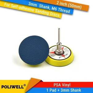 2 дюйма (50 мм) 3 мм хвостовик резьбы М6 PSA виниловая обратная шлифовальная Накладка для самоклеящейся абразивной наждачной бумаги аксессуары для электроинструментов