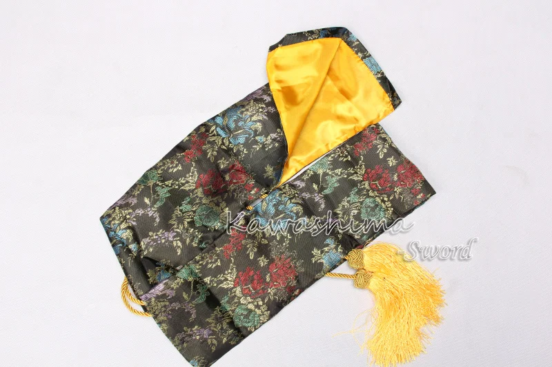 Японский самурайский меч шелковая сумка черный золотой красный цвет вышитый