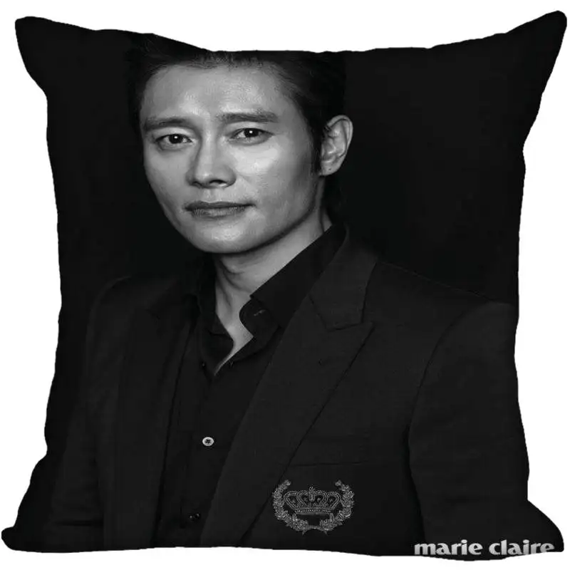 2 На заказ Kpop Lee Byung hun печатные квадратные шелковые наволочки 40x40 см, 35x35 см одна сторона атласная Наволочка логотип - Цвет: 2