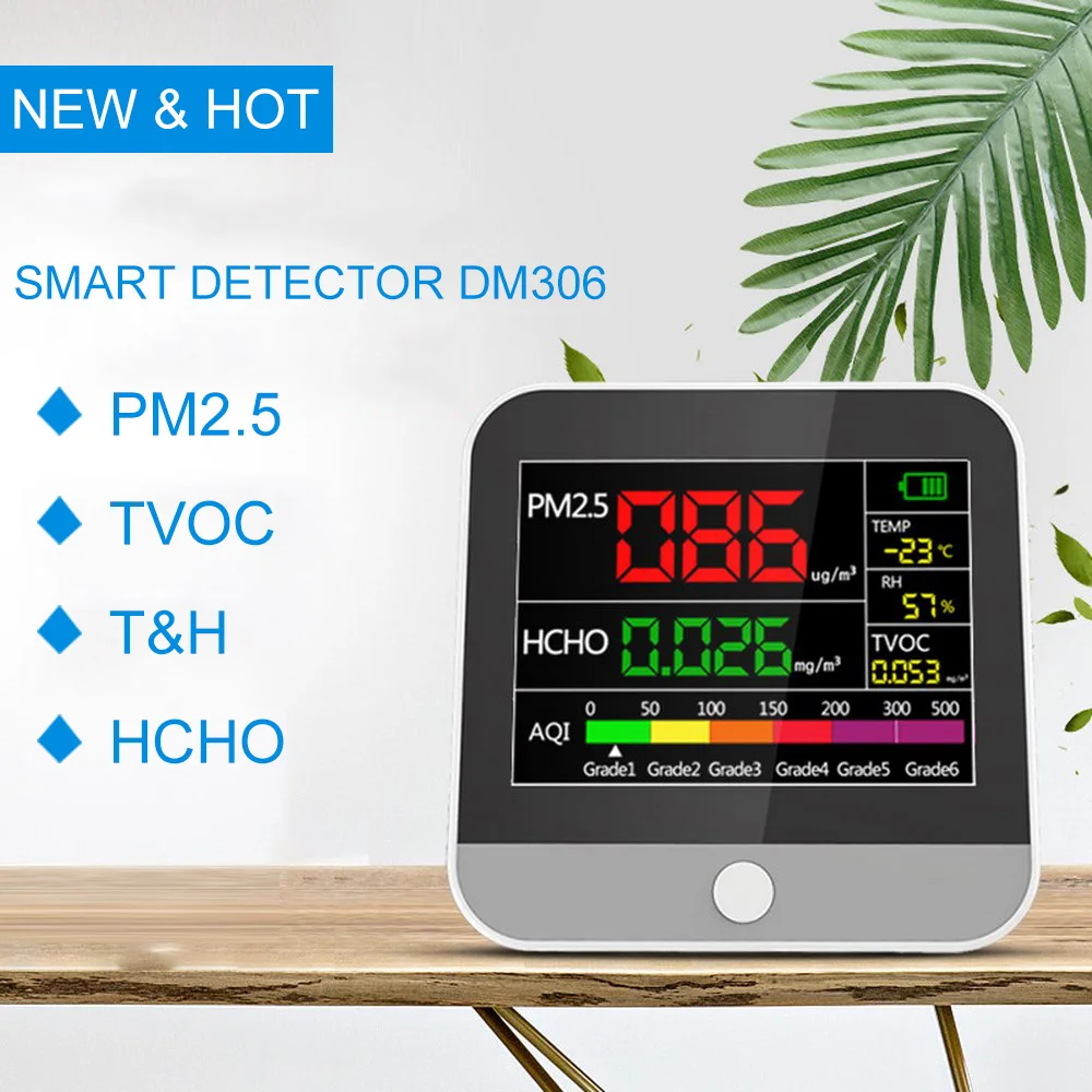 HCHO PM2.5 детектор термометр гигрометр TVOC формальдегид газовый анализатор