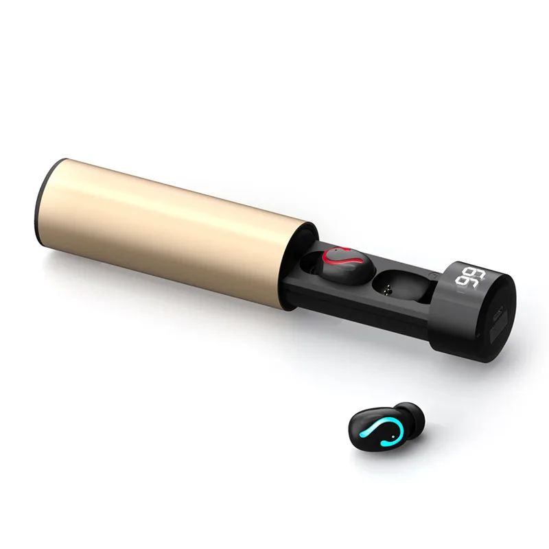 HBQ-Q67 фонарь типа Pull-type Bluetooth наушники 5,0 беспроводные наушники автоматическое соответствие с мобильным питанием цифровой дисплей XNC - Цвет: Золотой