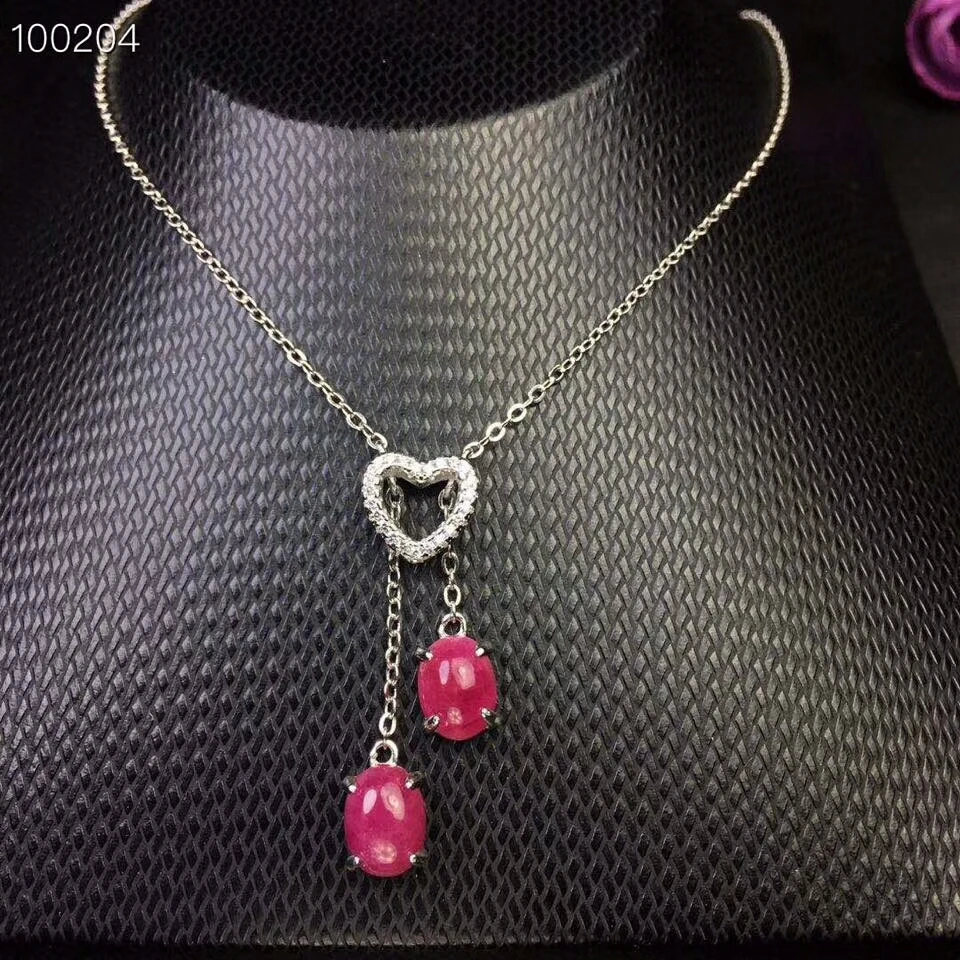 

KJJEAXCMY boutique jewels 925 pure silver inlaid natural ruby necklace support test
