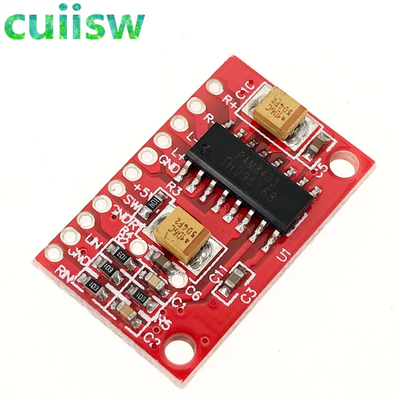 PAM8403 3W* 2 Мини цифровой усилитель мощности аудио Плата DIY стерео USB DC 2,5 в до 5 В мощность bluetooth динамик модуль для arduino - Цвет: PAM8403 Red