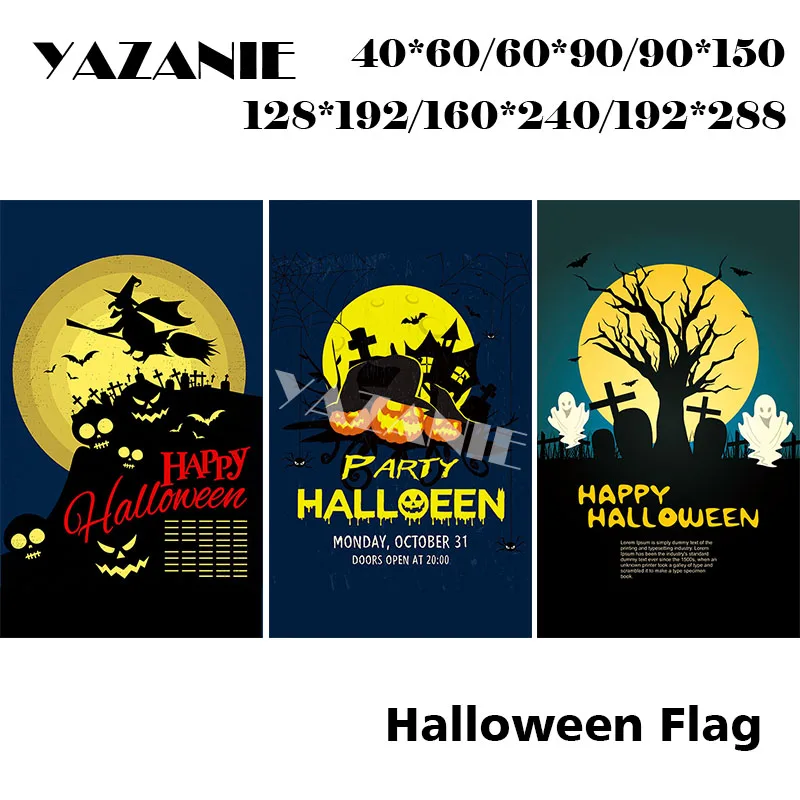 YAZANIE 60*90 см/90*150 см/120*180 см/160*240 см/192*288 СМ Счастливый Хэллоуин флаг большой