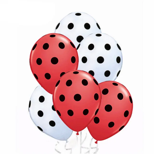 white red 24 шт. 12 дюймов красные и черные латексные воздушные шары в горошек для детского дня рождения, свадьбы, декоративные принадлежности, Детские вечерние надувные воздушные шары - Цвет: white red