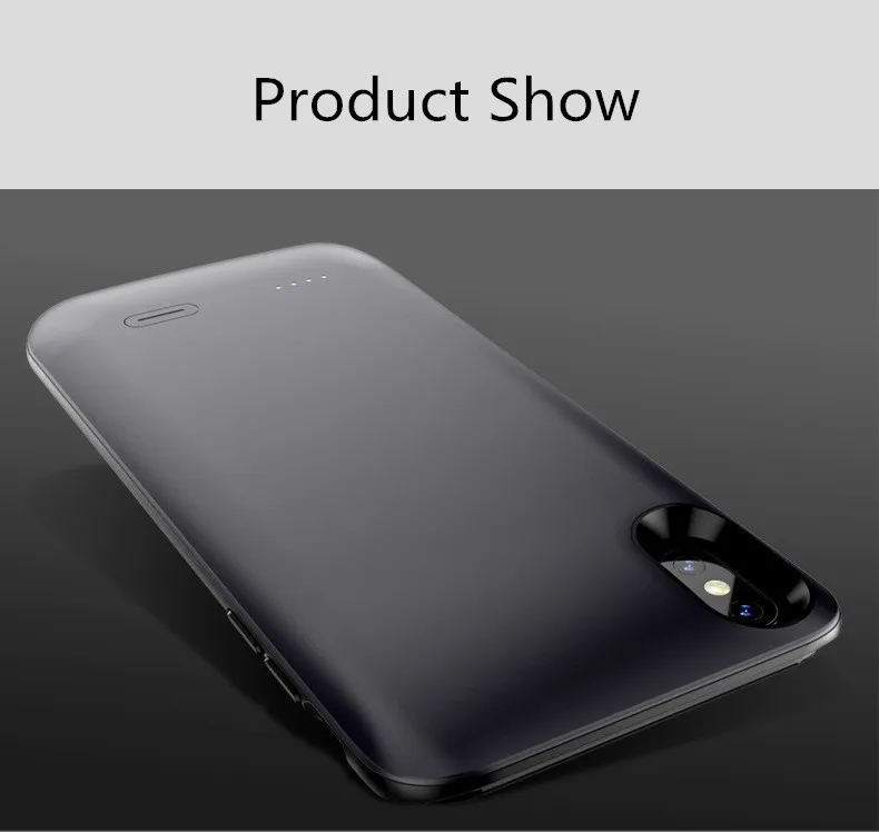 Внешний аккумулятор 6000 мАч, чехол для iphone XS MAX, умный чехол-накладка из ТПУ, внешний аккумулятор, зарядное устройство, чехол для iphone XS MAX - Цвет: Black
