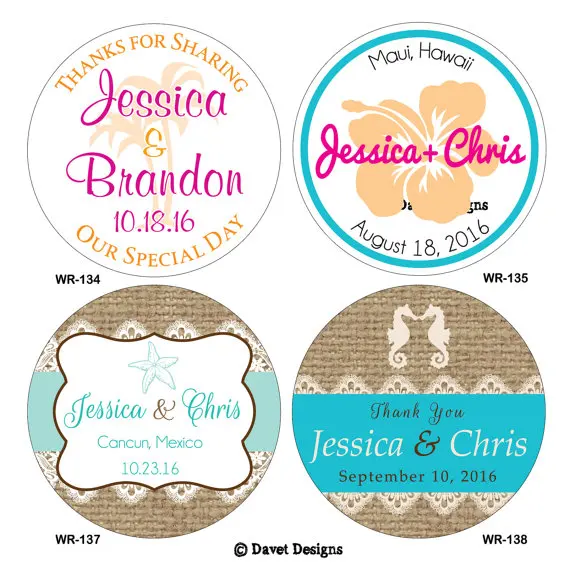 50 шт. пользовательские свадебные наклейки этикетки Sea Shell Beach Classic Round Sticker
