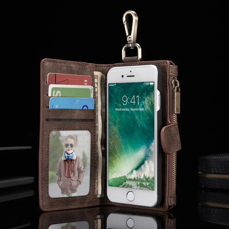 Чехол для iPhone 6 S 7 8 плюс Бумажник Флип Стиль люкс PU кожаный чехол с держателей карт
