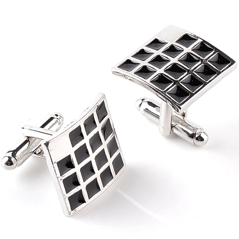 Дизайнерские запонки для мужчин Apex Square французских рубашек Button черные в форме