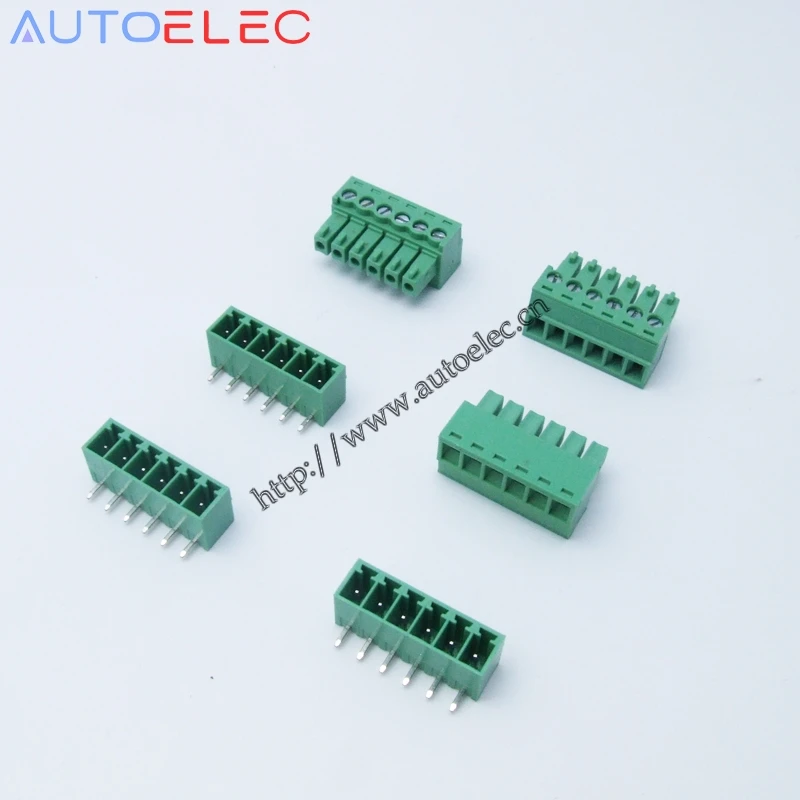 6-контактный разъем Pitch3.50mm PA66 PCB подключаемый Клеммник коннектор штекер и гнездо