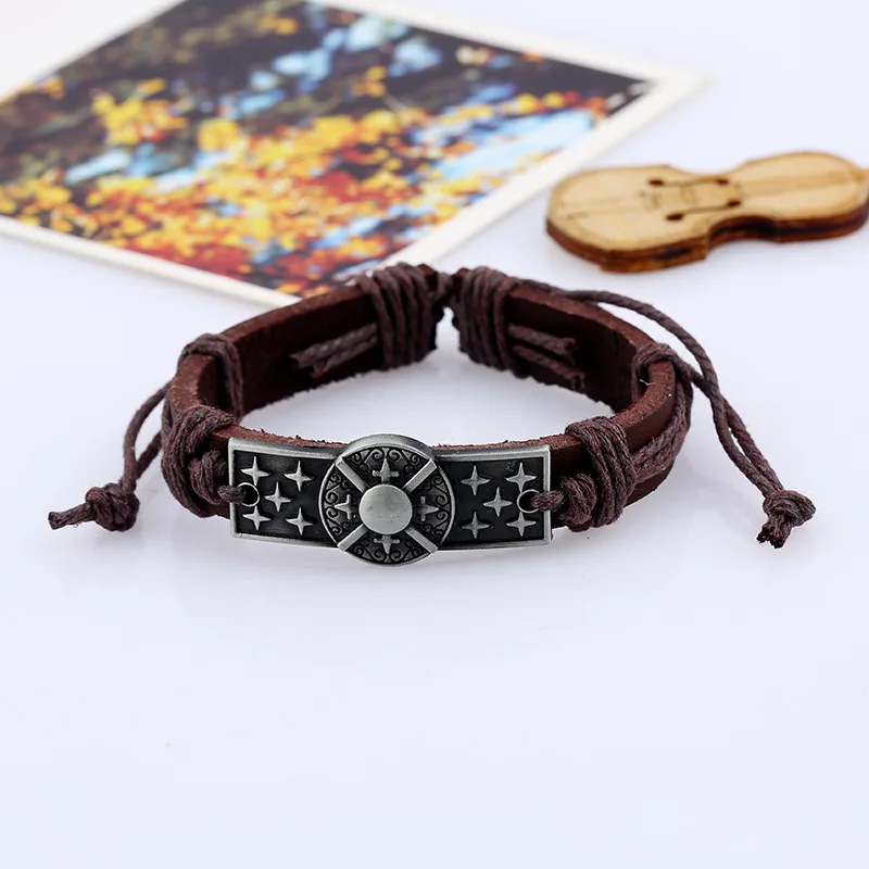 Мужские и женские браслеты из натуральной кожи коричневого цвета | Украшения