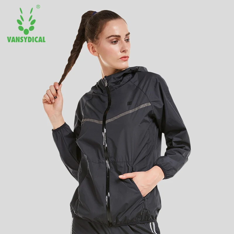 Женские куртки с капюшоном для бега на молнии, тренировочные Топы Vansydical, Спортивная Женская куртка для фитнеса