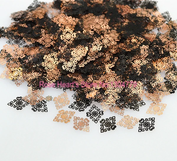 

Black metal nail foil decals sticker for nail art decorations tools 4 packs design