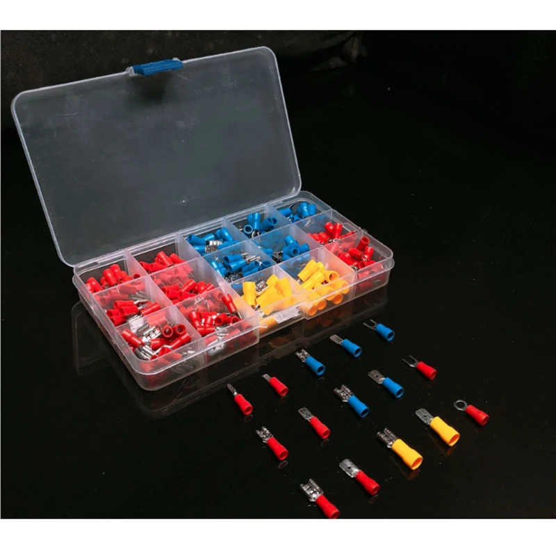 280 шт Ассорти Полная изолированная вилка u-типа набор терминалов соединители электрические обжимные лопаты кольцо изолированные клеммы