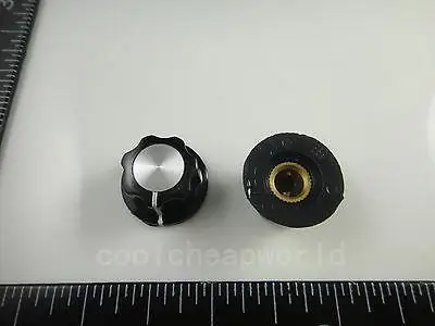 

50pcs Skirted Knob A01 For Standard Pots Black D 20mm H 12mm Hole Diameter 6mm