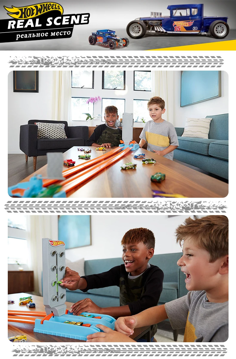 Hotwheels новейшая гусеничная игрушка металлические машинки легкое строительство детские игрушки подключаемые горячие колеса другой трек Забавный подарок на день рождения GBF81