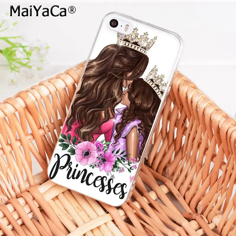 A2 MaiYaCa, черный, коричневый цвет, волосы для мамы, дочки, папы, высокое качество, чехол для телефона, для iPhone 8, 7, 6, 6S Plus, X, XS, MAX, 5, 5S, SE, XR, 10, чехол - Цвет: A2