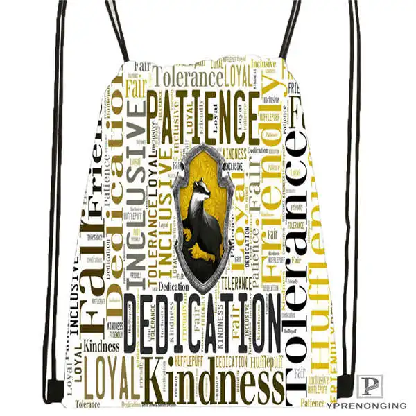 Custom Hufflepuff-Гарри-Поттер-@ 1 походная сумка на шнурке милый рюкзак для детей(черная спинка) 31x40 см#2018612-01-(12