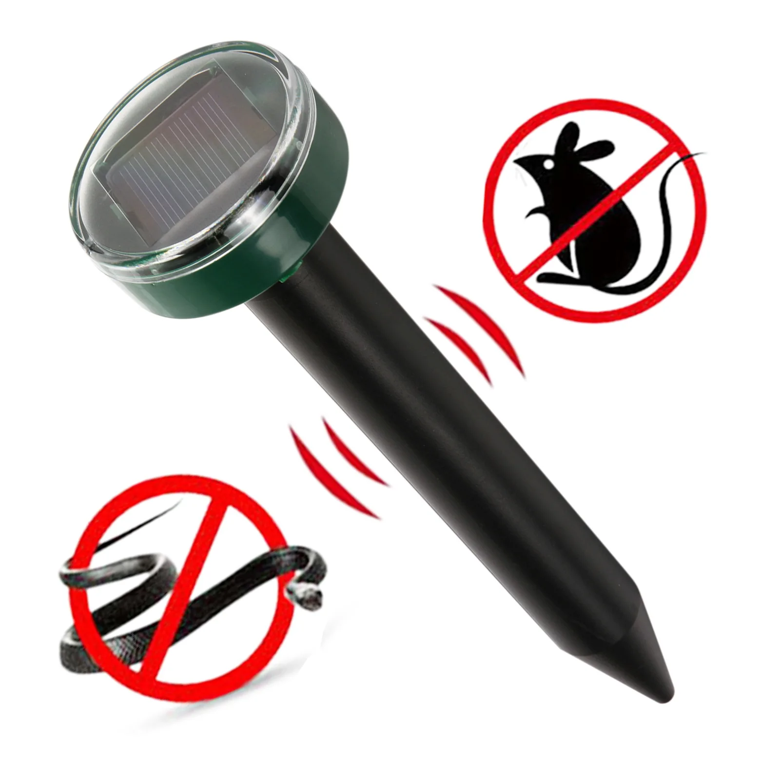 

Solar Powered Ultrasonic Snake Repeller Household Garden Yard Snake Mouse Cat Pest Rodent Repellent Animal Rejector Pest Control
