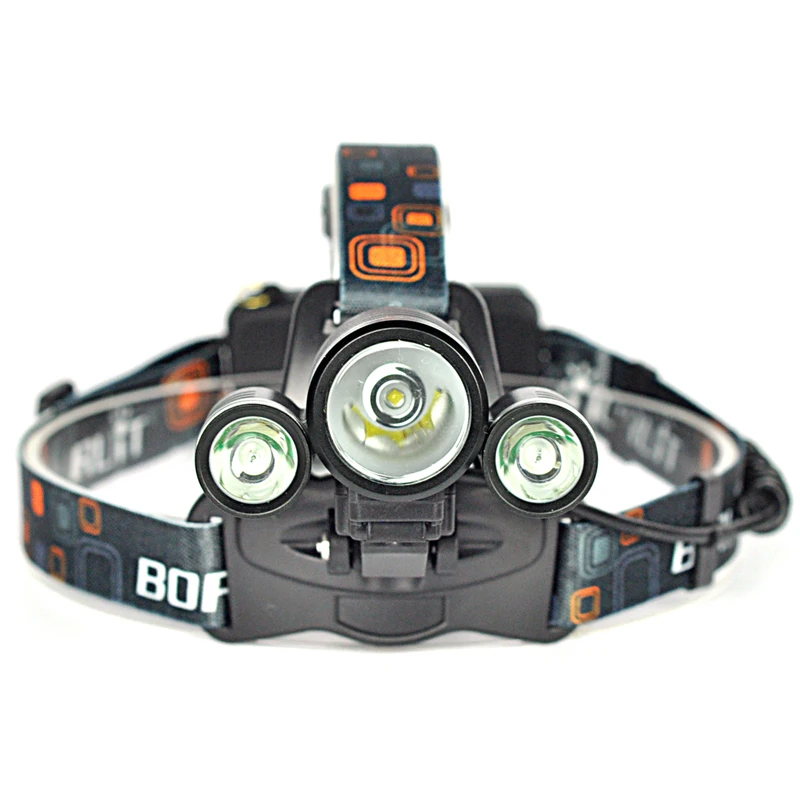 Красный светодиодный фонарь BORUIT 6000LM 3X XML T6 + 2R5 велосипедный USB аккумулятор 18650 AC