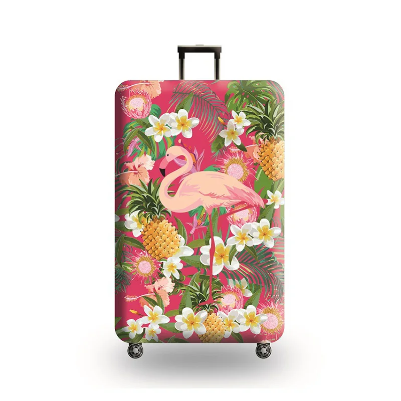 Flower flamingo HMUNII Фламинго чемодан защитный чехол многоцелевой аксессуары для путешествий, дорожный Багаж пылезащитный чехол для 18 до 32 дюймов - Цвет: Flower flamingo