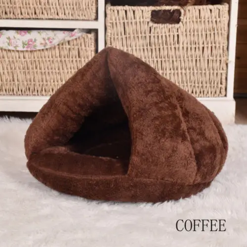 Dark coffee Домашнее животное кошка собака мягкое теплое гнездо питомник кровать пещера домик Котенок Мягкий Уютный спальный мешок коврик палатка S домашняя Подушка теплые уютные кровати - Цвет: Dark coffee