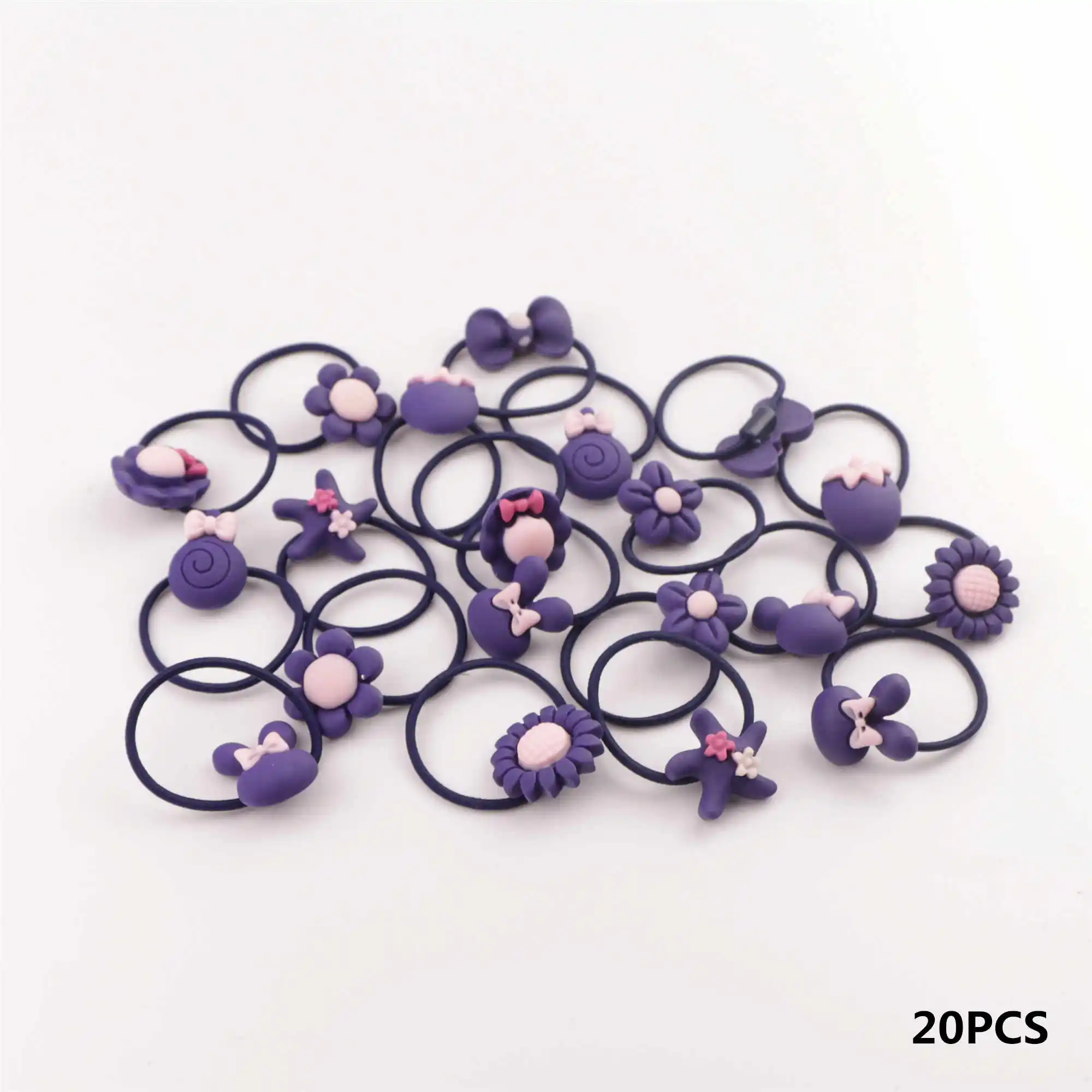 20BKT5 20 шт., повязка для волос с бантиком и мультяшными ушками кролика, аксессуары для волос для девочек, цветная резинка для волос, детские ленты для волос, детские повязки на голову - Цвет: 20BKT5