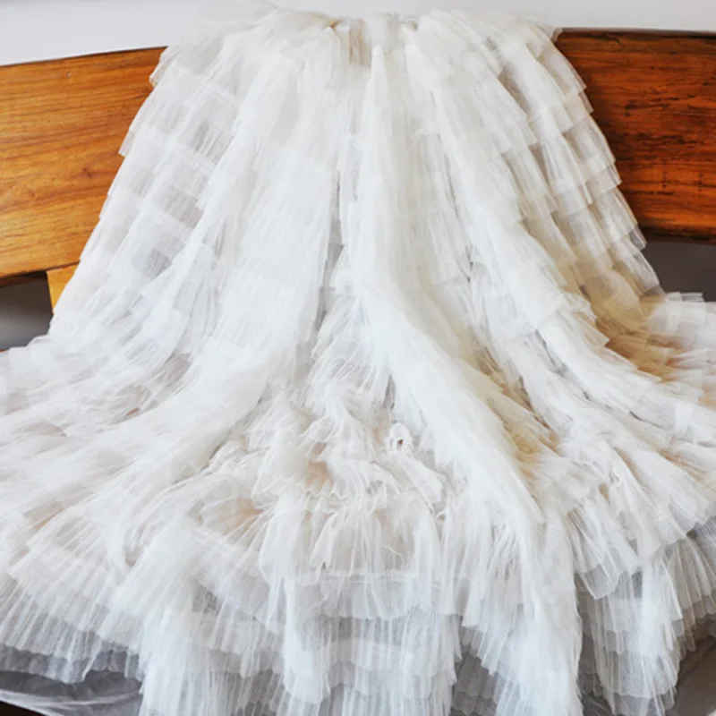 2018 последние красивые 9 слоев кружева белые оборки обрезки ткани 3D мягкая сетка