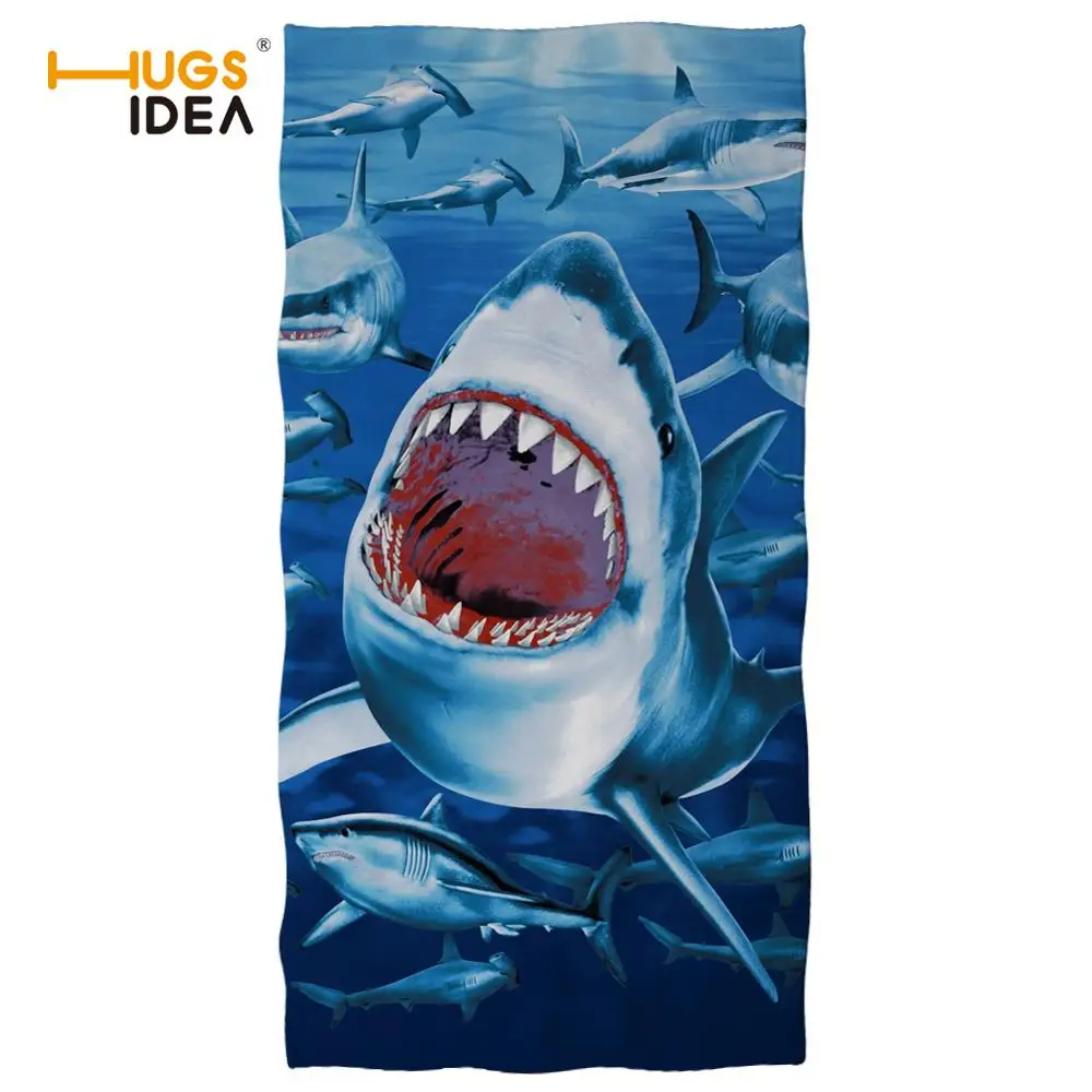 HUGSIDEA 75x150 см 3d пляжное полотенце в виде акулы для мужчин Мягкое хлопковое