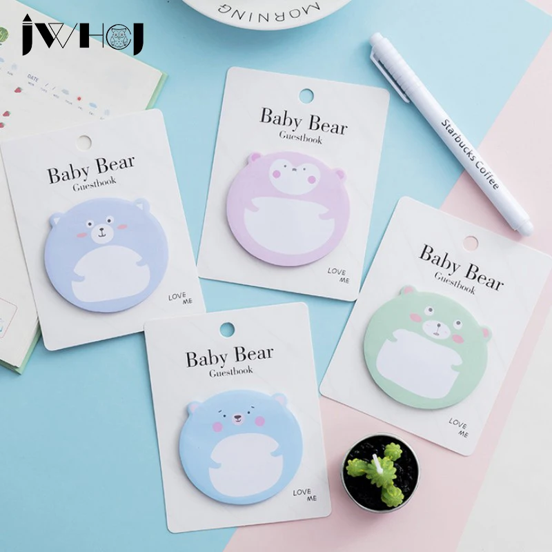 1 шт. блокнот с медвежонком бумажный липкая бумага для заметок канцелярские