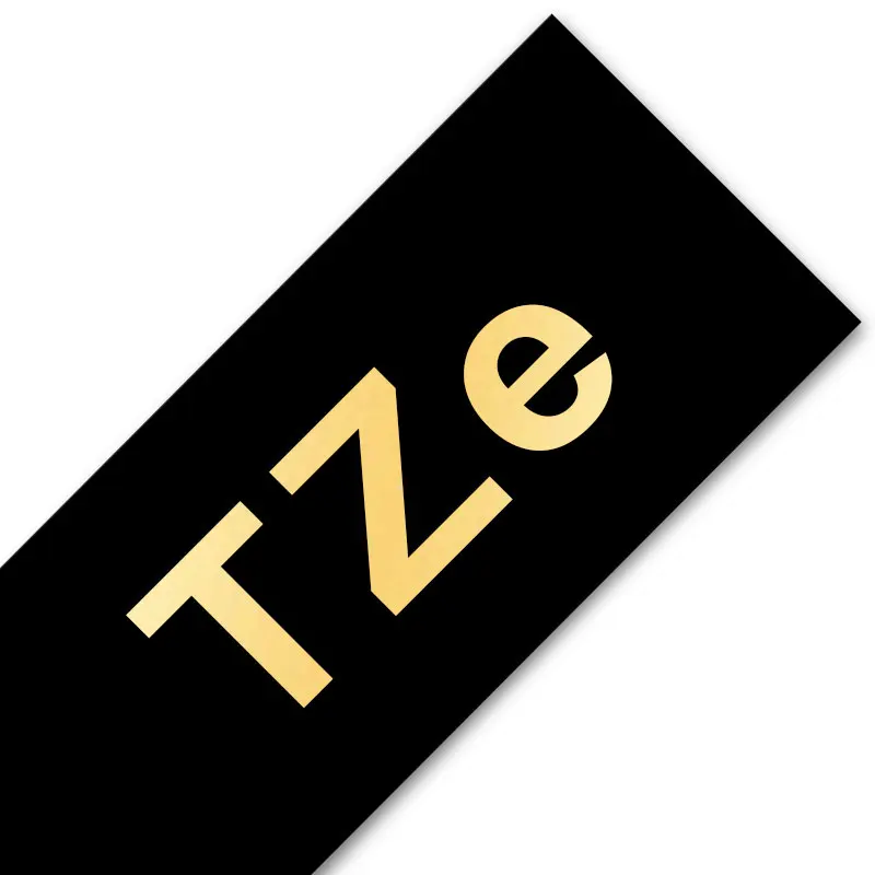 gold on black TZe231 стандартная ламинированная пленка 12 мм x 8 м Совместимость для Brother P-touch TZe ленты черный на белом принтере ленты TZe-231 производитель этикеток - Цвет: gold on black