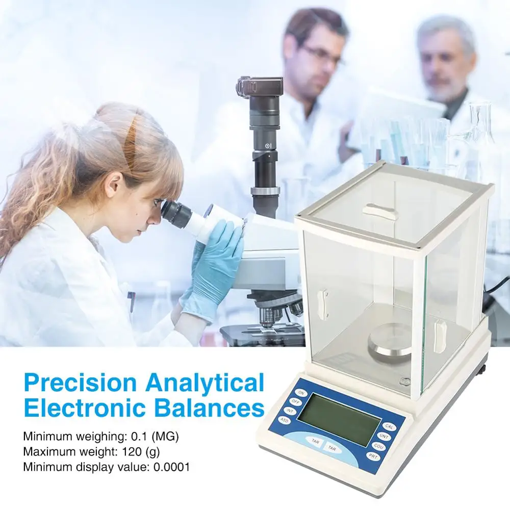 

120g 0.1mg Analytical Balance 110-240V Digital Precision Scale Lab Analytical Balance Electronic Balance Precision Weegschaal
