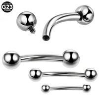 1pc 100 titanium eyebrow piercings banana rings double ball curved barbell navel piercing belly button ring body jewelry