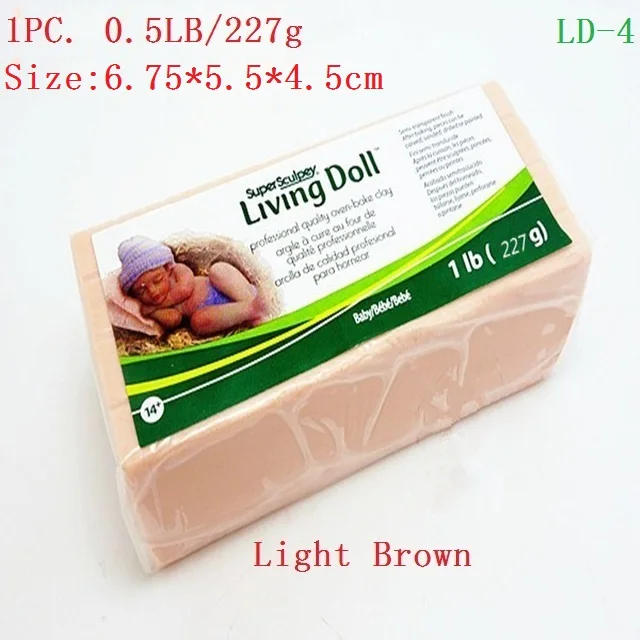 LightBrown0.5 1 шт. 1LB/454 г 0.5LB/227 г Sculpey живая кукла глиняная Детская кукла специальный цвет кожи Premo Профессиональная мягкая Керамическая скульптура - Цвет: LightBrown0.5