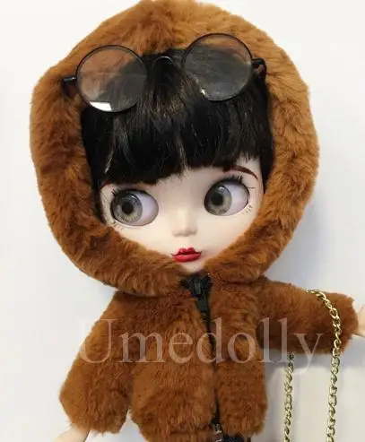 1pcs coat color 1 1 шт. Neoblythe зимние наряды милое меховое пальто для Blyth куклы-Барби одежда Джинсы брюки аксессуары девочка игрушка - Цвет: 1pcs coat color 1