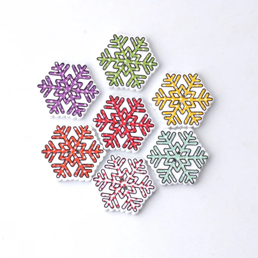 БЕСПЛАТНАЯ ДОСТАВКА Розница 10 шт Случайные Смешанные 2 отверстия Рождественская