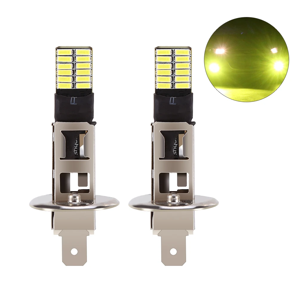 1 шт. автомобиль H1 24-SMD-4014 лампы Противотуманные фары Дневные ходовые огни светильник лампы поворот Парковка лампы 12V 6500K белый светодиодный