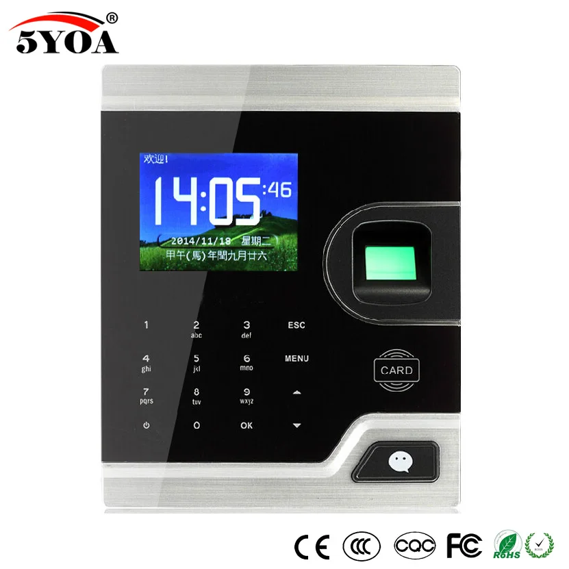 TCP IP биометрический отпечаток пальца время посещаемости часы рекордер сотрудник