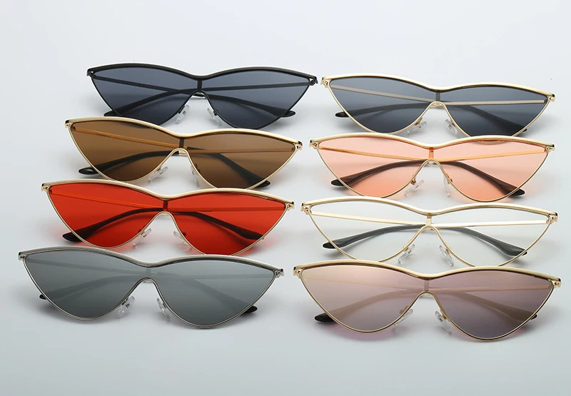 HBK Cat Eye пикантные Роскошные уличный съемок Для женщин Солнцезащитные очки для женщин золото-красный ясно, uv400 Брендовая Дизайнерская обувь модные очки