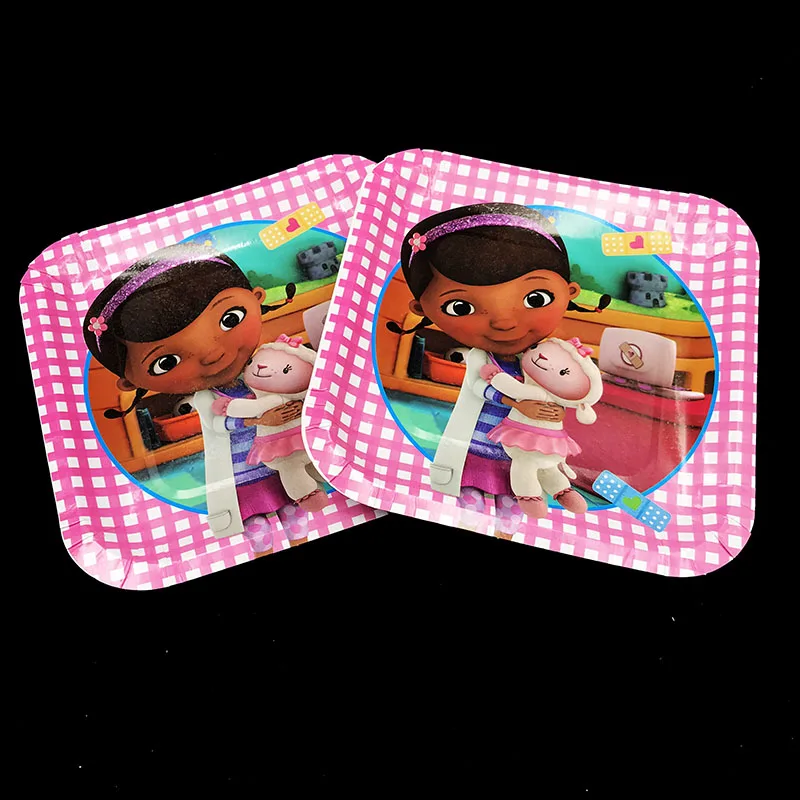 6 шт./упак. 7 дюймов Дотти McStuffins тема одноразовые тарелки с изображением героев