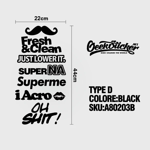 A80203B Hellaflush автомобильные наклейки s Аксессуары каракули Supreme Oh Shit Rotiform Illest Eat для автомобильного стайлинга светоотражающий виниловый стикер наклейка Exter - Название цвета: A80203B