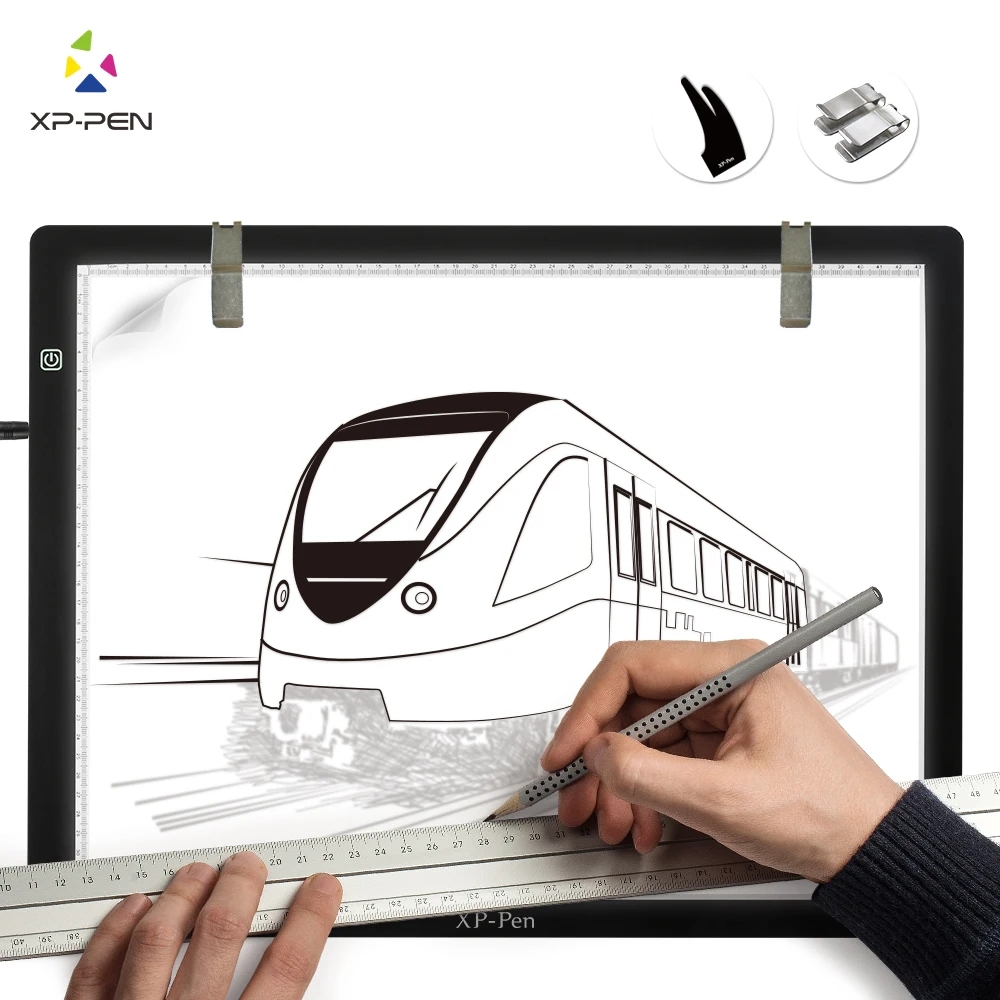 XP-Pen CP A3 24 Дюймов LED Искусство Трассировки Light Table световой Короб Затемнения Drawing Pad X-ray Pad с Скрепки и противообрастающих перчатки