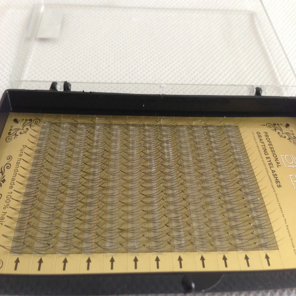 10trays/lot узел Бесплатная из мягкой натуральной 3D объем ресницы длинные привитые