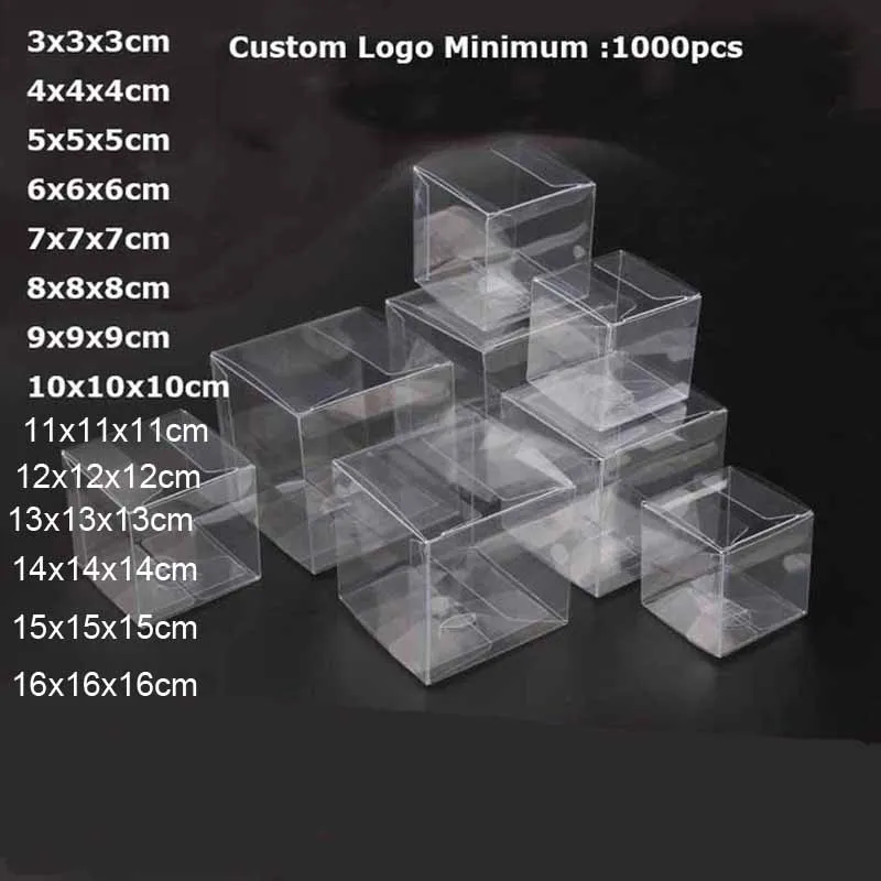 Упаковочная коробка из ПВХ 10 шт. 7*7*7 см разные размеры квадратная Упаковка