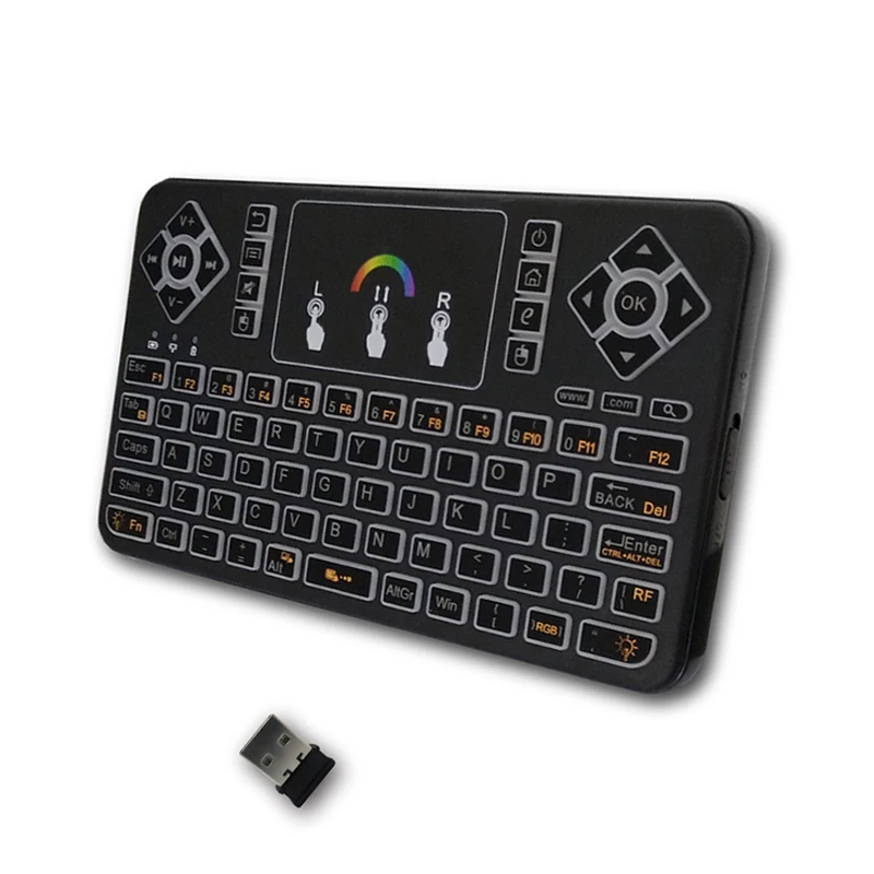 2.4 ГГц Q9 мини-клавиатура Беспроводной клавиатурой qwerty RGB Air Мышь Touchpad нескольких